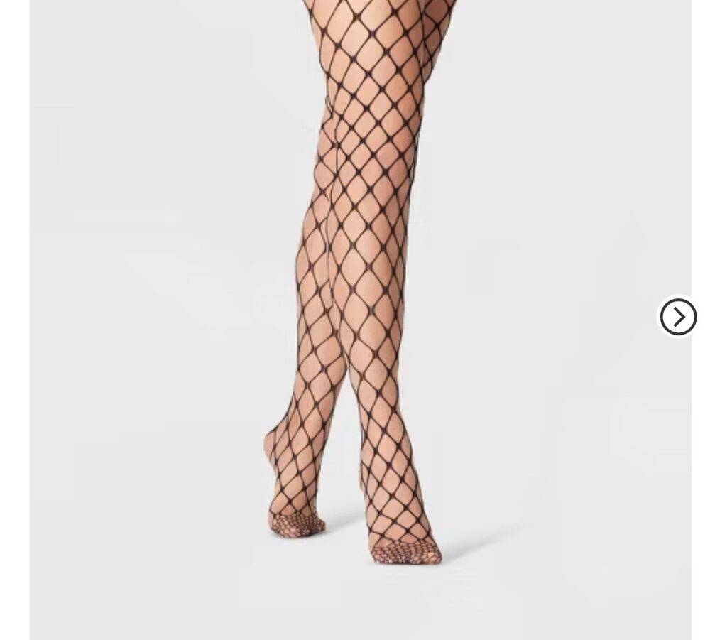 A New Day Women's Open Fishnet Tights Black M/L
